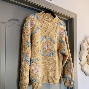 Vintage 80s Liz Wear Chunky Knit Sweater ✨ Artsy Cottagecore